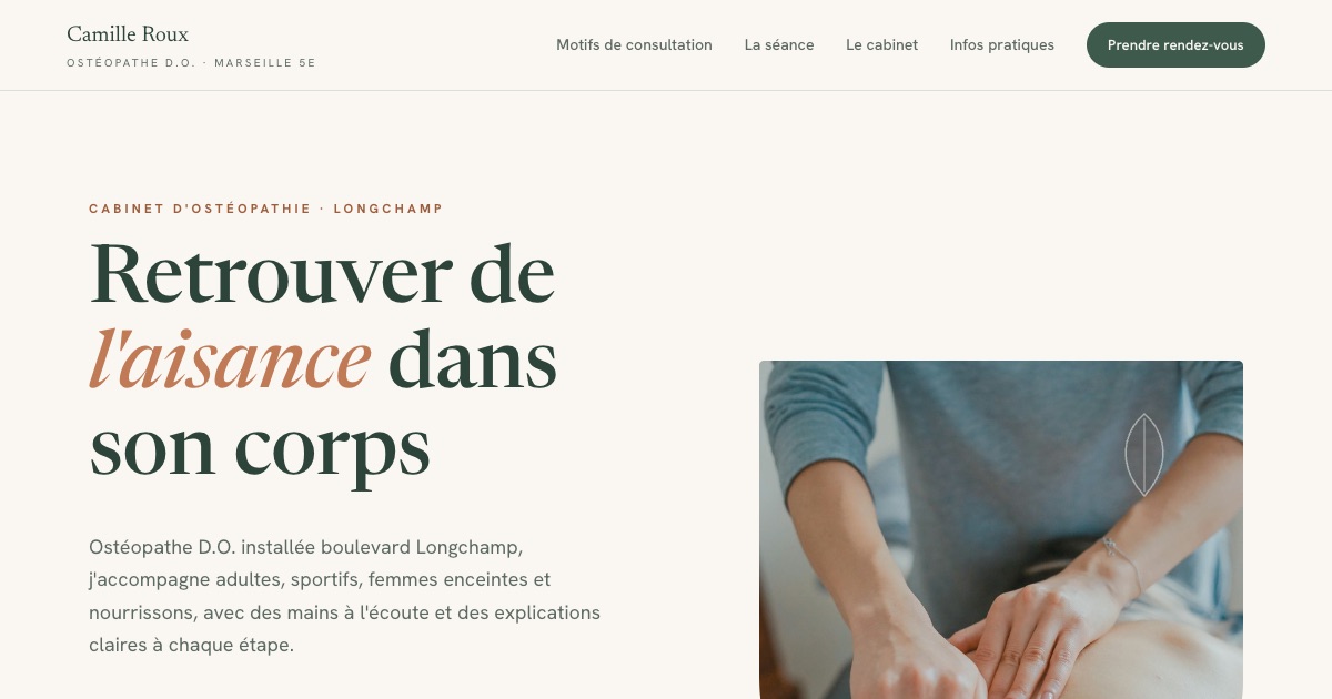 Capture d'écran du projet Cabinet Camille Roux